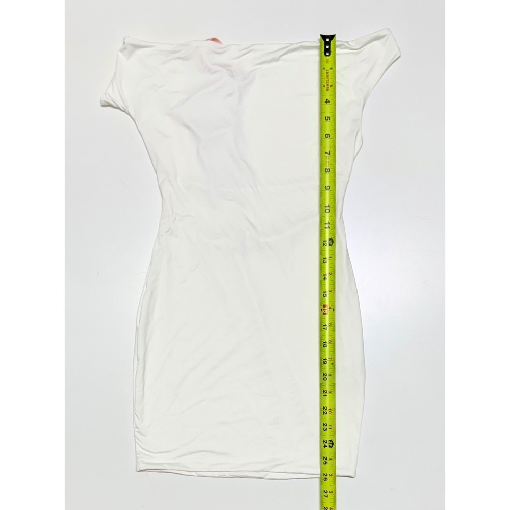 Oh Polly White Open Back Boat Neck Mini Dress Short Sleeve Size US 4